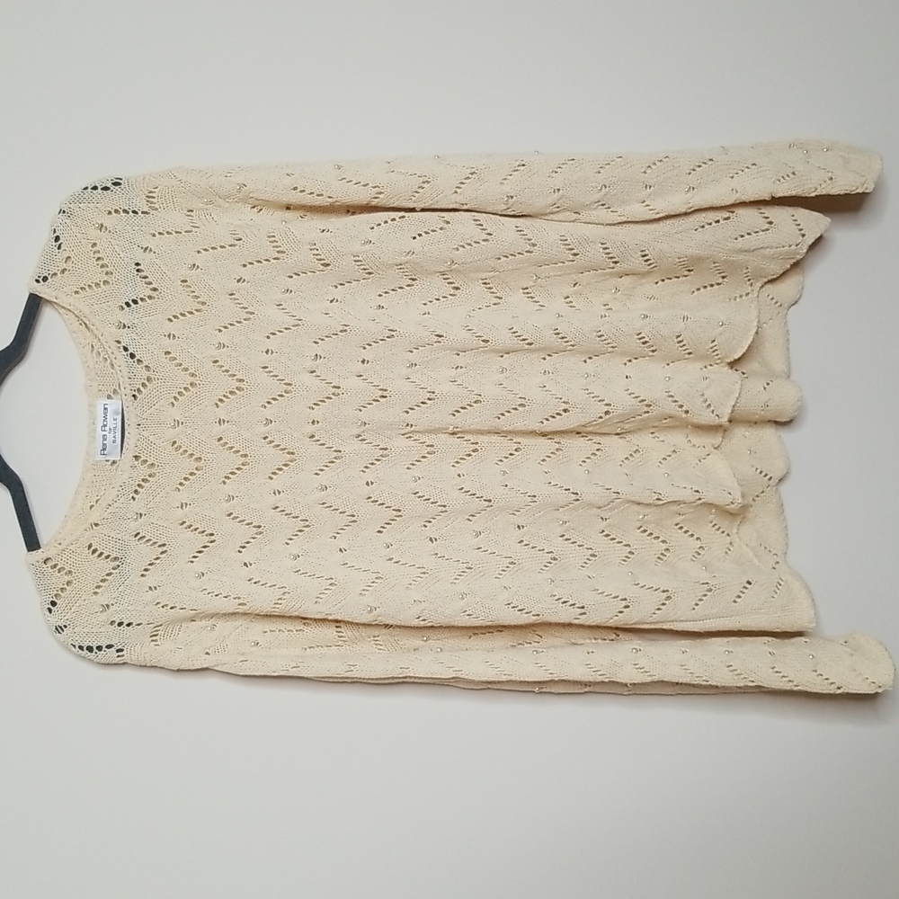 Rena Rowan for Saville Vintage Cream Pearled Sweater L